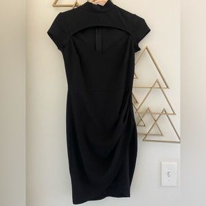 Front cut out black dress